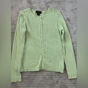 Eddie Bauer Light Green Cardigan Size Medium